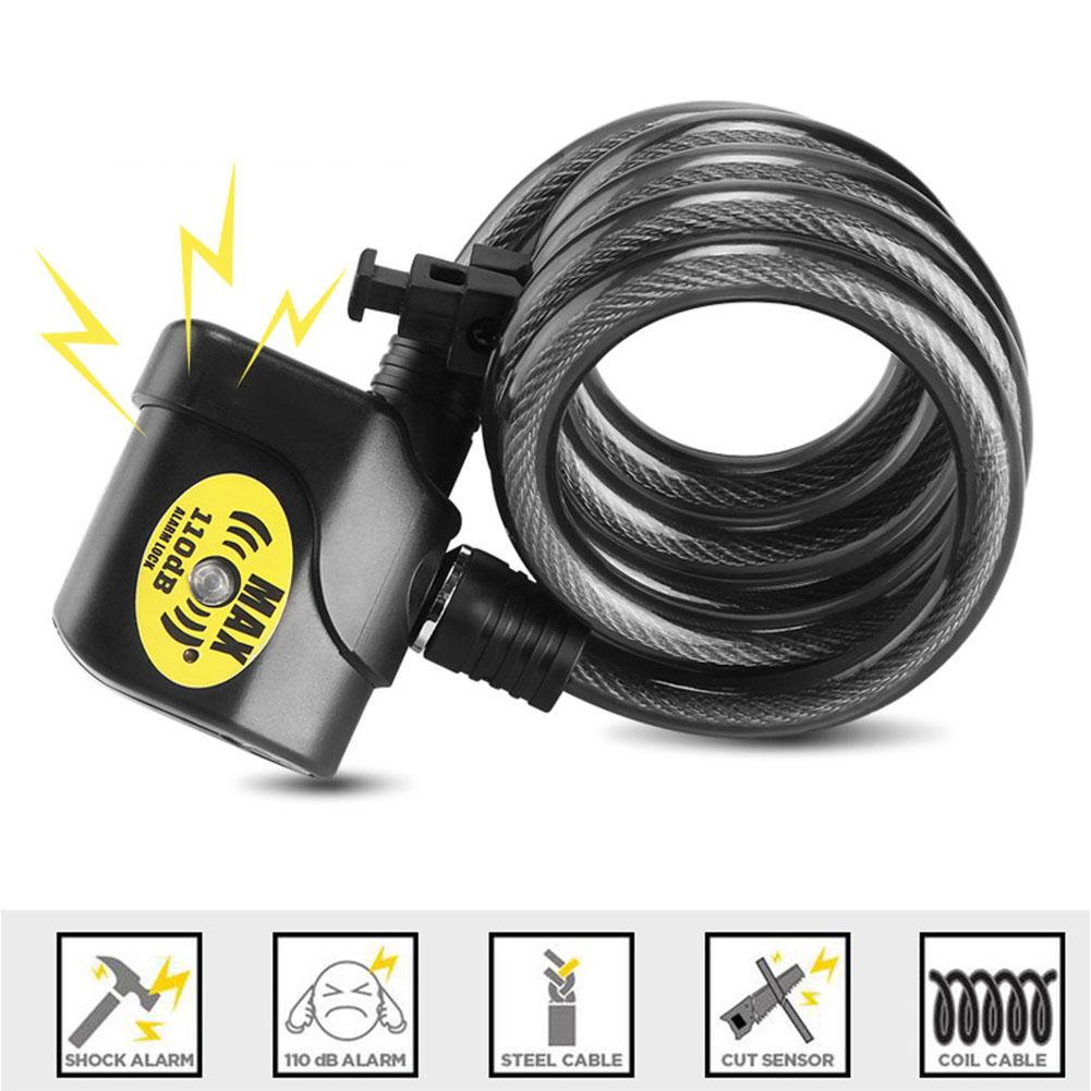 Elektronisches 110dB Alarm-Kettenschloss Diebstahlschutz für Fahrrad Motorrad