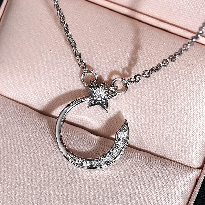 Gift Creative Style Star Shape Pendant Necklace For Women Lovely Neck Jewelry With Brilliant Cubic Zirconia Daily Collocation