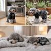 Soft Knit Dog Pajamas Striped Print Four Leg Outfit Pet Loungewear  Night Sleeping Use