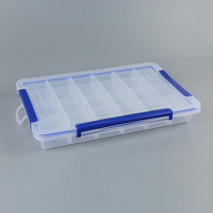 24-Grid 3-Button Safety Jewelry Box PP Transparent Modern Multifunction Storage with Detachable Screw for Jewelry Components