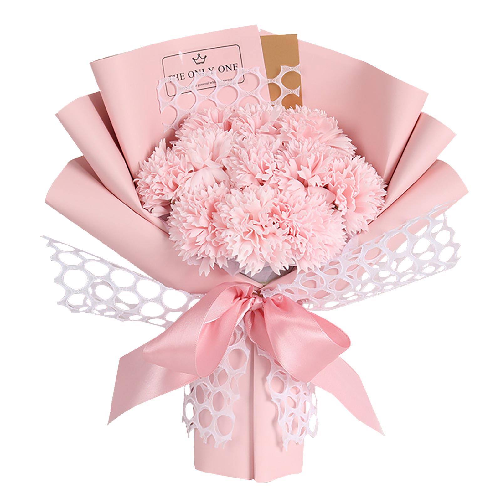 Стабилизированный цветок Гвоздика Мыльный букет Роза Подарок на День матери розовый