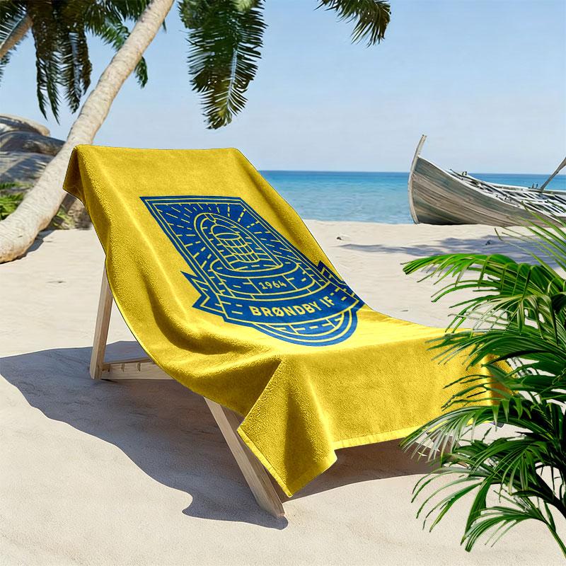 Brøndby IF LOGO Print Beach Towel, Large Soft Quick Dry Towel for Beach Camping Swimming