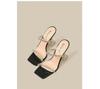 In the Summer of 25 Years, the New Rhinestone One-word with High-heeled Cool Slippers for Women's Thin-heeled Transparent Beautiful Silver High-heeled