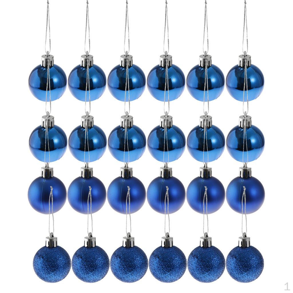 

24 6cm Balls Christmas Tree Hanging Decoration Ornaments синій