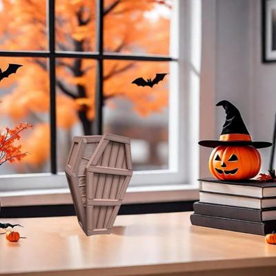 Halloween Countdown Casket Decoration 13 Days of Spooky Minis Gothic Halloween Advent Calendar Ornament with Miniature Figurines Holiday Party Gifts