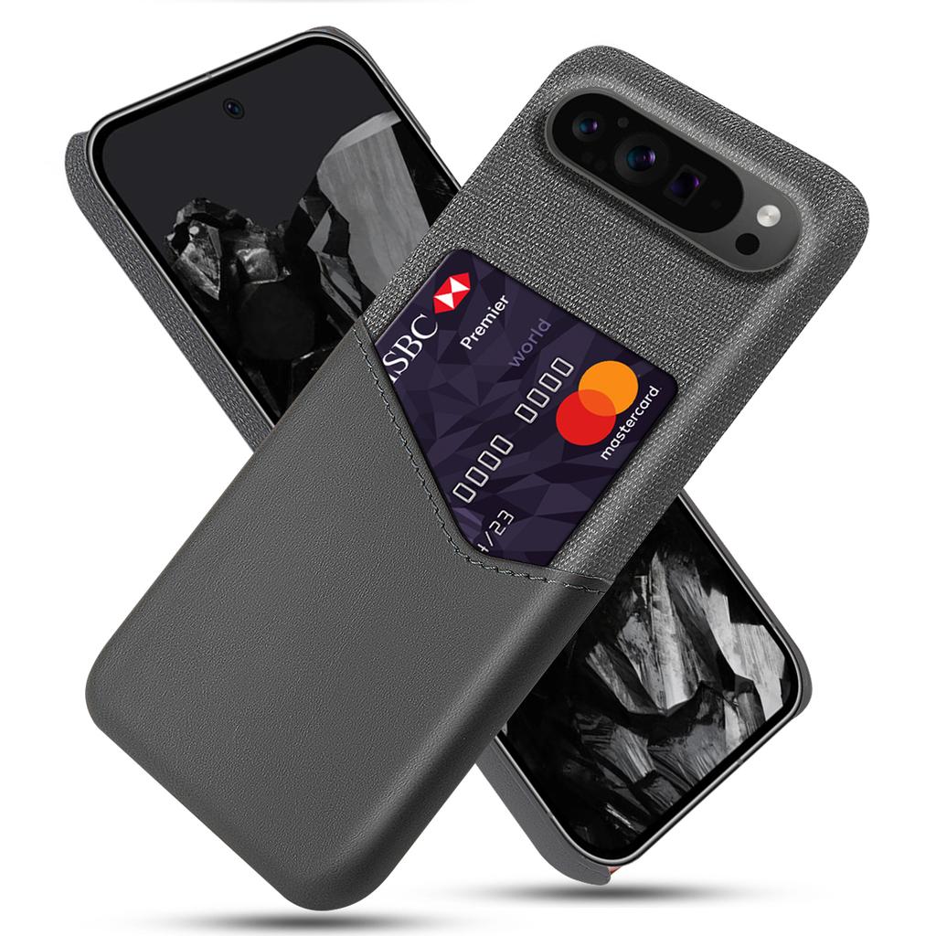 For Google Pixel 9 Pro XL Case Card Holder PU Leather+PC Drop-Resistant Phone Shell