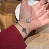 Explosive Gold Crushed Ice Ice Four-Leaf Clover Necklace Crushed Ice Dragon Scale Double-Sided Five-Flower Bracelet