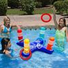 1 Set of Inflatable Lifting Ring Throwing Game with Pump-colorful Water Toys for Swimming Pool,parties,and Outdoor Entertainment
