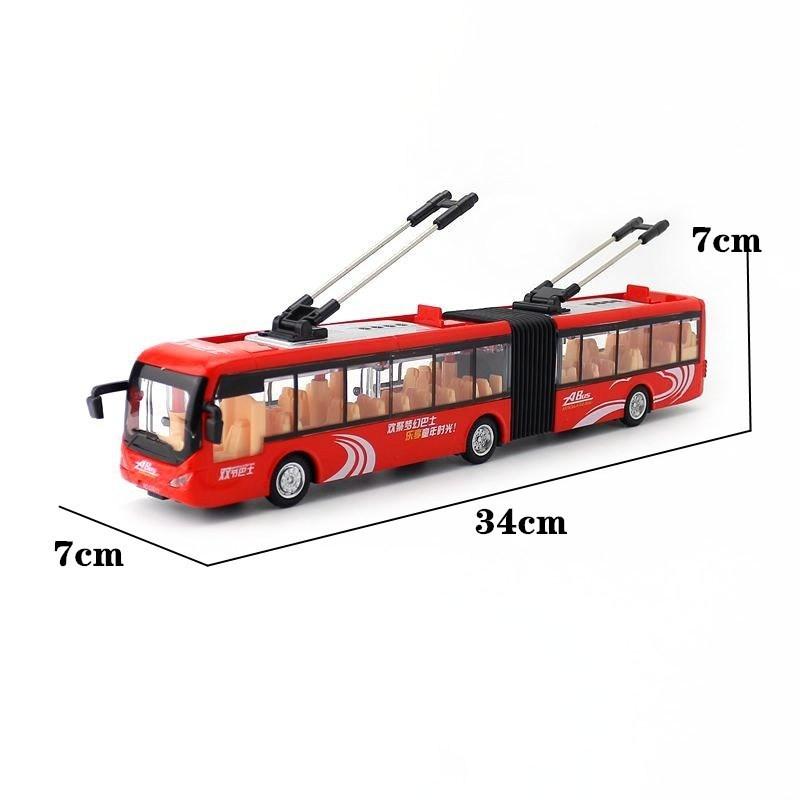 Bus Model Toy With Sound Light Features Design For Kids Play Collecting And