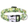 Printed Nylon Personalized Dog Collar Custom Dog Collar Floral Puppy Necklace Engraved Name for Small Medium Large Dogs Bulldog