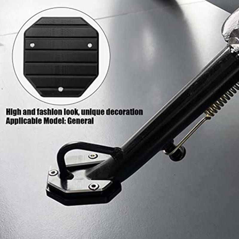 Bike Side Stand Pad for Outdoor Parking, Aluminum Support Plate with Textured Center for Grass