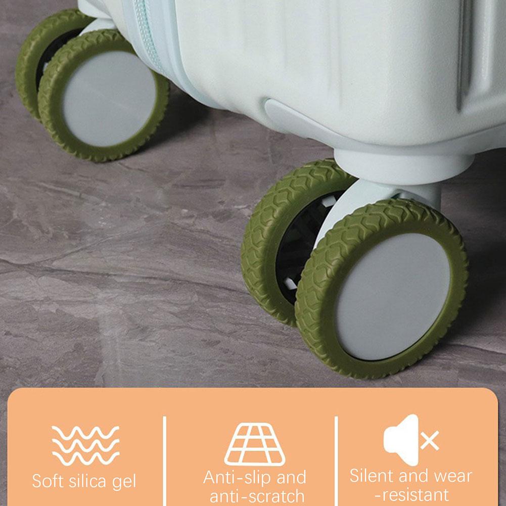 8pcs Travel Suitcases Wheel Covers Anti Slip Wear Resistant Silicone Silents Protection Cover For Carry On Luggage Caster Sleeve