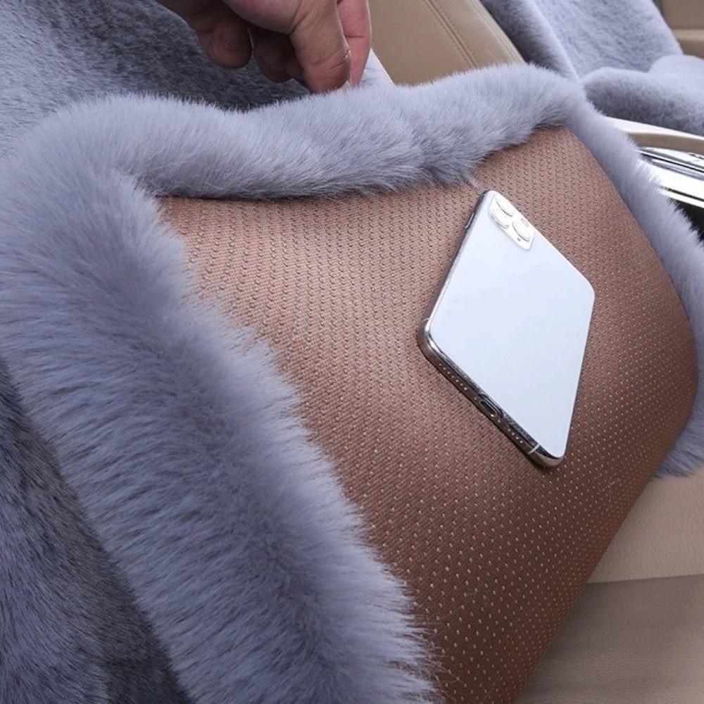 Thick Auto Seat Cushion Comfortable Faux Fur Car Seat Cover Practical Plush Car Seat Cover  Winter