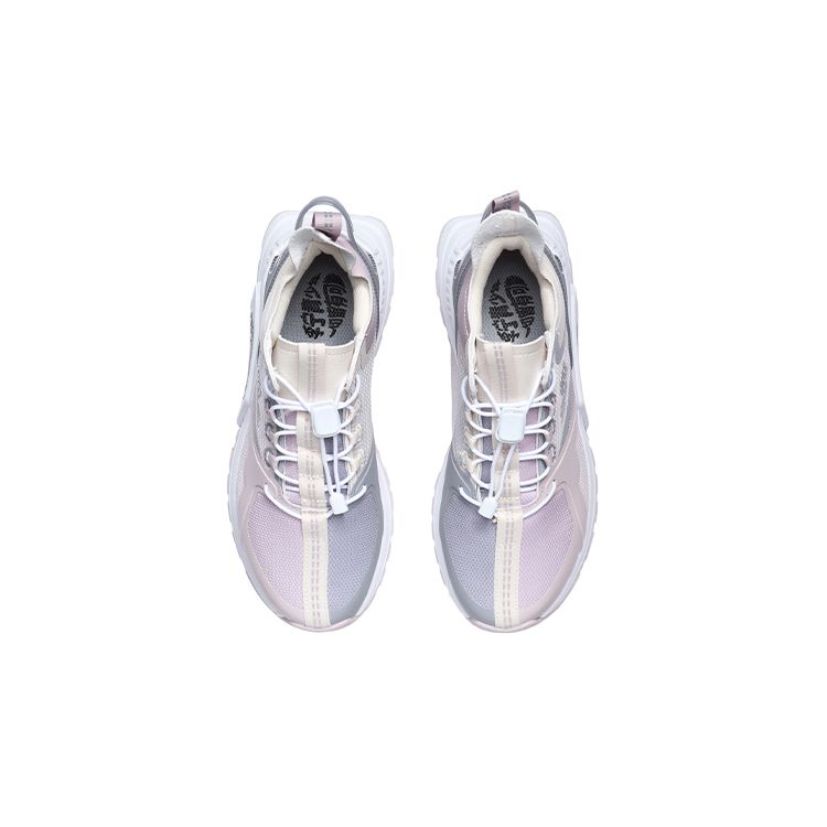 Li Ning Comfortable Versatile Non-Slip Shock Absorbing Wear-Resistant Breathable Lightweight Low-Top Running Shoes Kids sneaker Purple Gray YKCR014-4