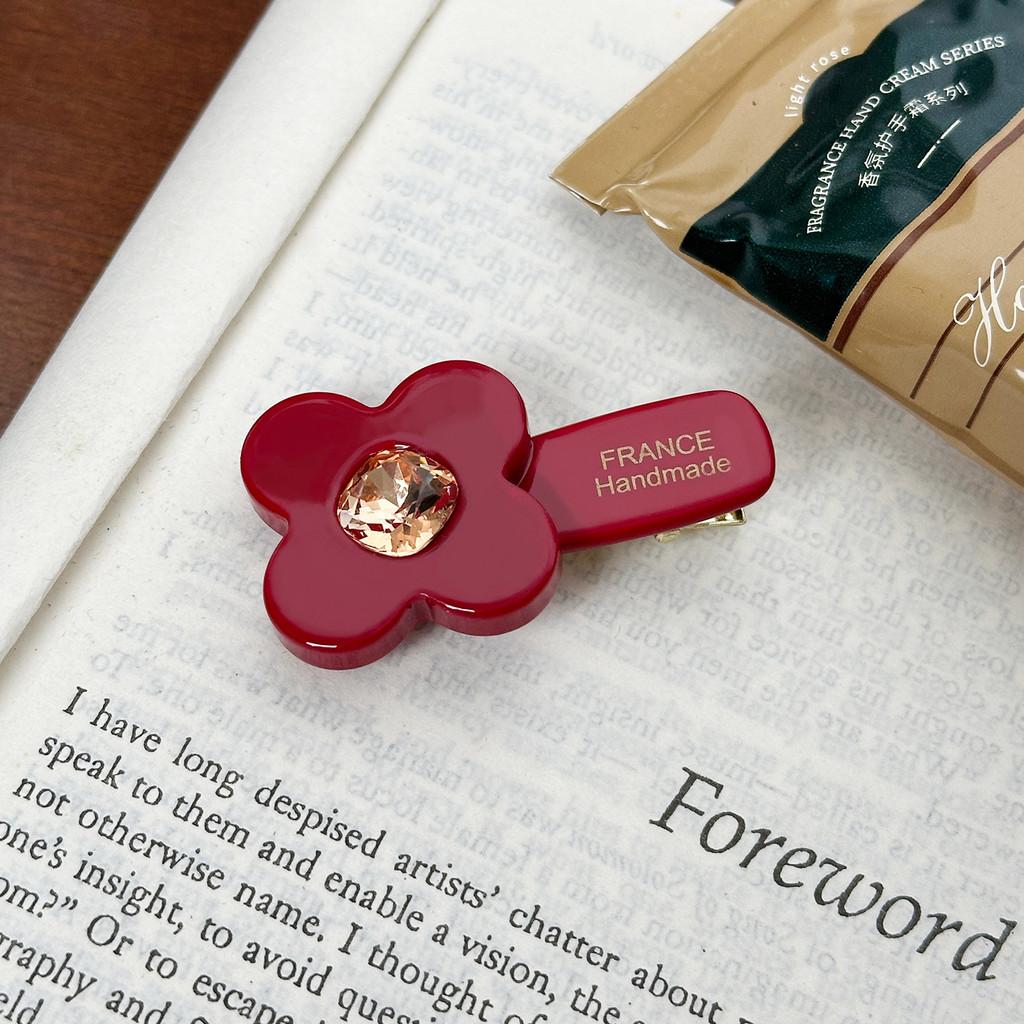 Floral Crafted Beautifully Mini Hair Clips With Sparkling Rhinestones For A Chic Daily Look