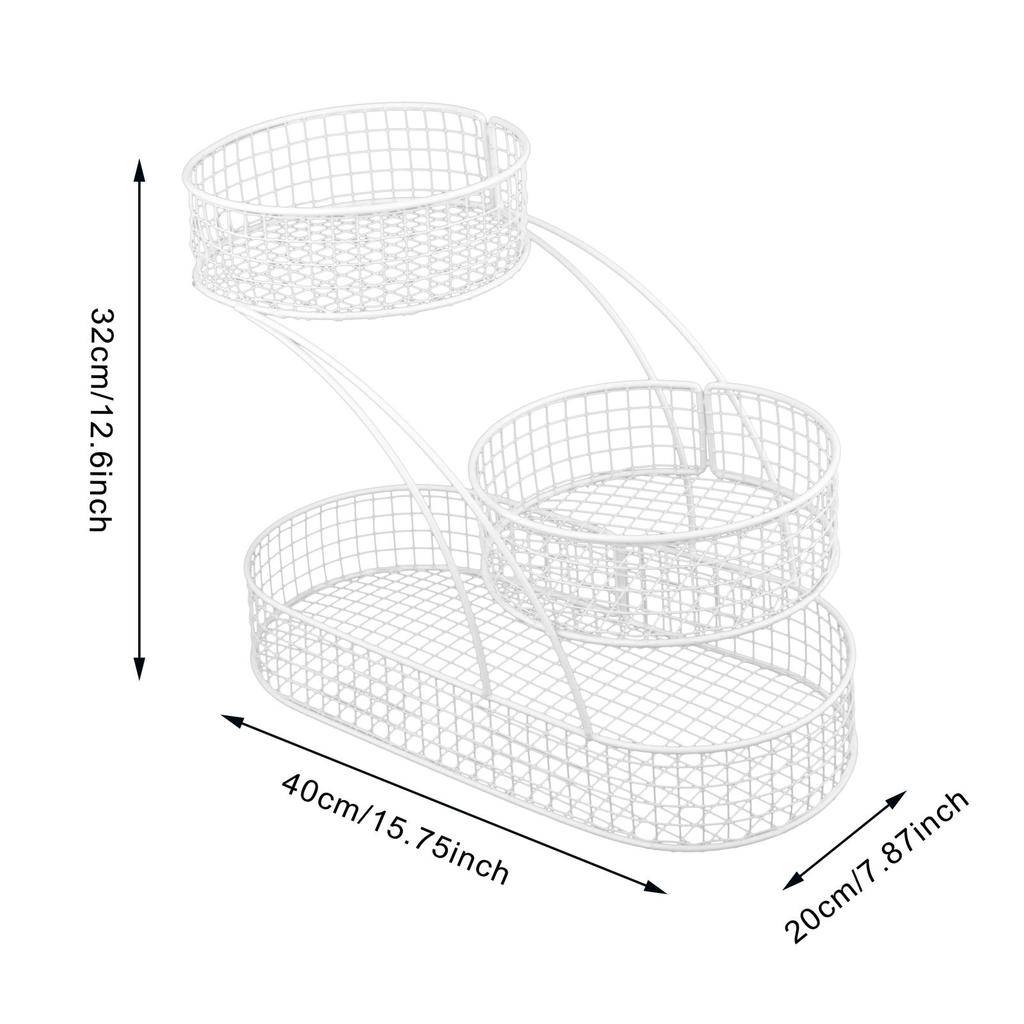 3 Tier Fruit Basket Fruit Bowl Metal Mesh Fruits Stand for Fruit Onion Snack Countertop Vegetable Bowl Kitchen Countertop Rack