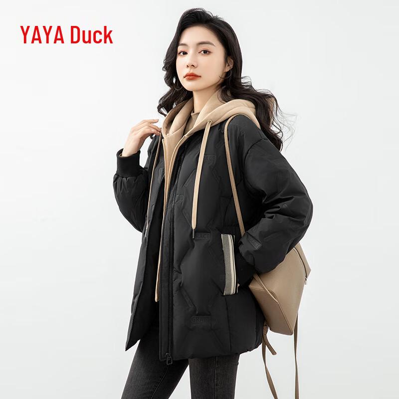 YAYA Women's Detachable Hooded Down Jacket