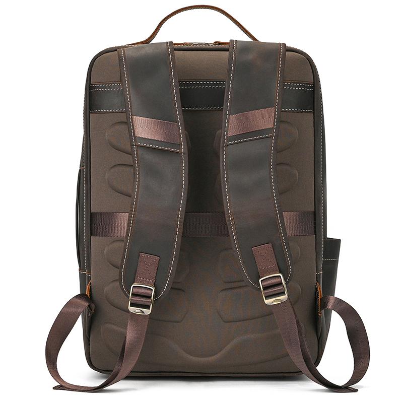 Double Layer Genuine Leather Backpack Bag For Men Male Real Cowhide Leather Backpacks For Man Laptop Bag School Bag Vintage Bags