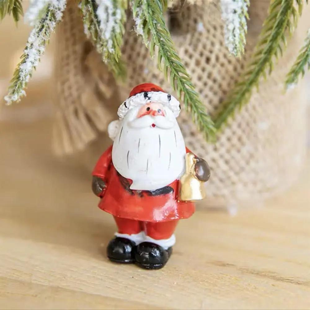 Capodanno Carino Babbo Natale Modello Paesaggio Micro Resina Babbo Natale Durevole Originalità Statuetta di Natale Decorativa