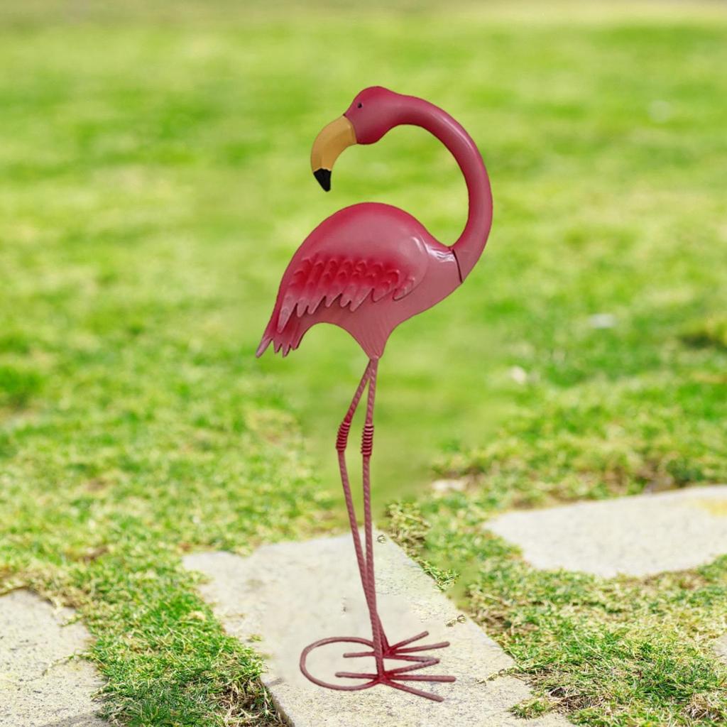 Posąg ogrodowy Rzeźba flaminga Prezent Ornament krajobrazowy Metalowa sztuka podwórkowa Figurka zwierzęcia do ogrodu trawnika Dekoracje zewnętrzne podwórka