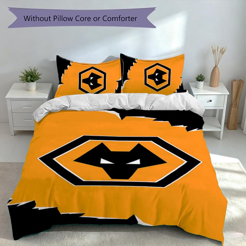 3pcs Football Club Logo Duvet Cover Set, Includes 1 Duvet Cover and 2 Pillowcases,Skin-Friendly&Comfortable Fabric,Suitable Bedding Sets