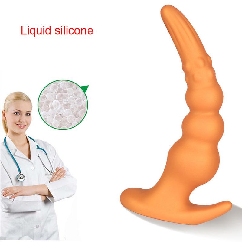 Huge Anal Plug Long Butt Plug Liquid Silicone Anal Beads Vaginal Anal Dildo For Women Men Gay Prostate Massage Soft Buttplug