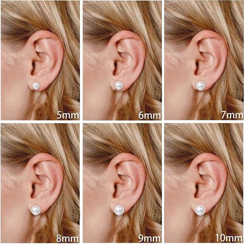 Natural Freshwater Pearl Stud Earrings Real 925 Sterling Sliver Earring Cultured White Pearl For Women Earring Jewelry