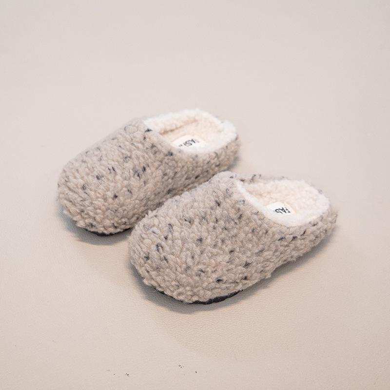 2025 A/W Girls' Retro Headwrap Cotton Fur Slippers: Cozy, Velvet-Lined Slip-ons