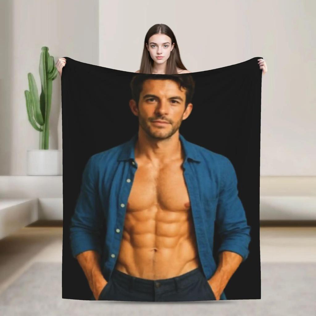 Vintage Jonathan Bailey Soft Warm Plush Throw Blanket for Living Room Sofa Bed Unisex Flannel Bedspread Cover