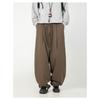 Men S Pleated Loose Straight Leg Casual Trousers Drawstring Waist Retro Pants