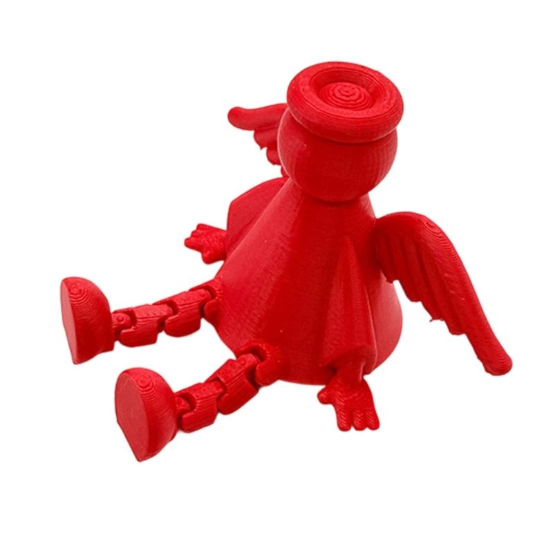 

Christmas Articulated Angel Figurine Decors with Poseable Hinged Legs Tabletop Statue Ornament Gift for Shelf Display красный