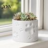 Thick Wall Flowerpot 3D Printed Cat Paw Print Flower Pot, Cute Small Plant Pot for Integrated Molding Desk, Animal Theme Planter Home Office,