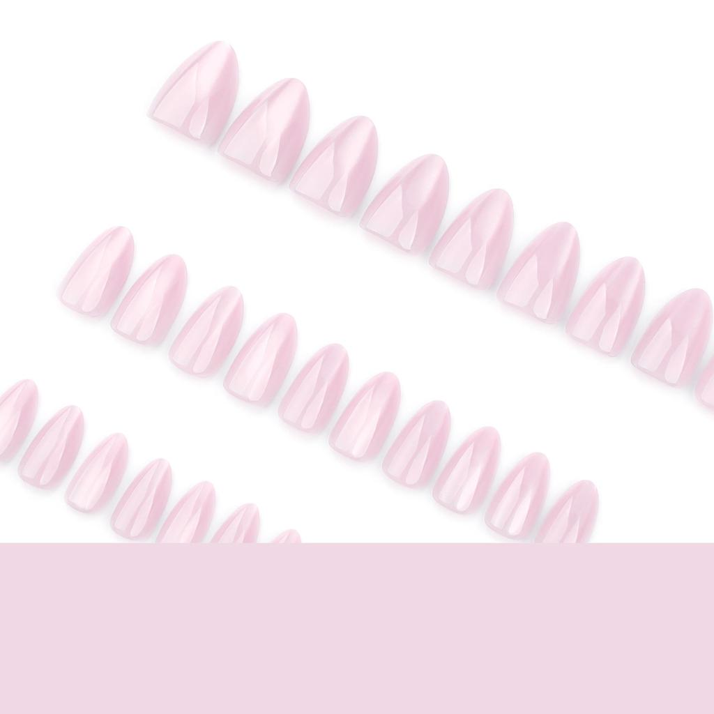 Flashing Pure Color Cat Eye Short Almond Press-On Nails – Popular Removable Nail Tips