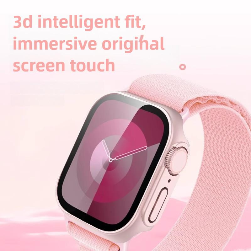 Glass+Case for Apple Watch Change To Ultra iWatch Series 4 5 6 7 8 9 45mm 41mm 44mm 40mm Screen Protector Cover Upgrade to Ultra