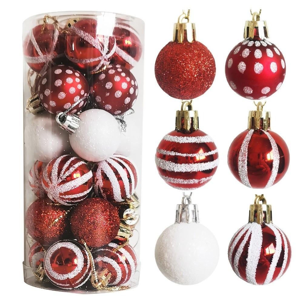 3cm Painted Christmas Ball Set Xmas Baubles Gift Ball Xmas Tree Hanging Pendant Plastic Christmas Decorations Xmas Ornament Ball