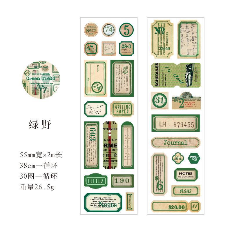

55mm*2m Vintage Label Washi Tape PET Decorative Stick Labels for DIY Diary Album Scrapbooking Material