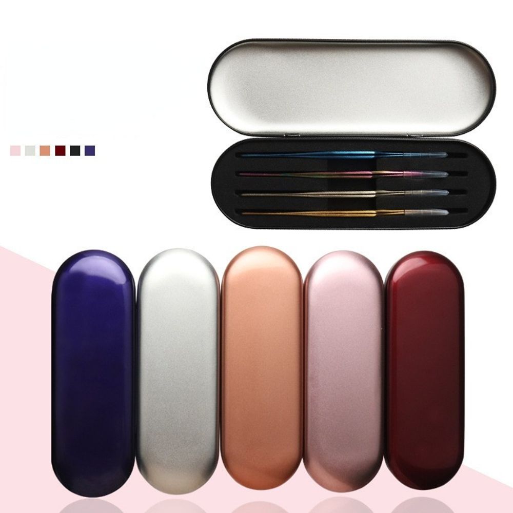 

Sealed Storage Container Eyelashes Tweezers Storage Box Eyelash Tweezers Case Tweezer Tools Bag