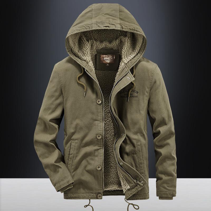 Autumn and Winter New Men's Hooded Cotton Clothes, Warm and Windproof Cotton-padded Clothes
