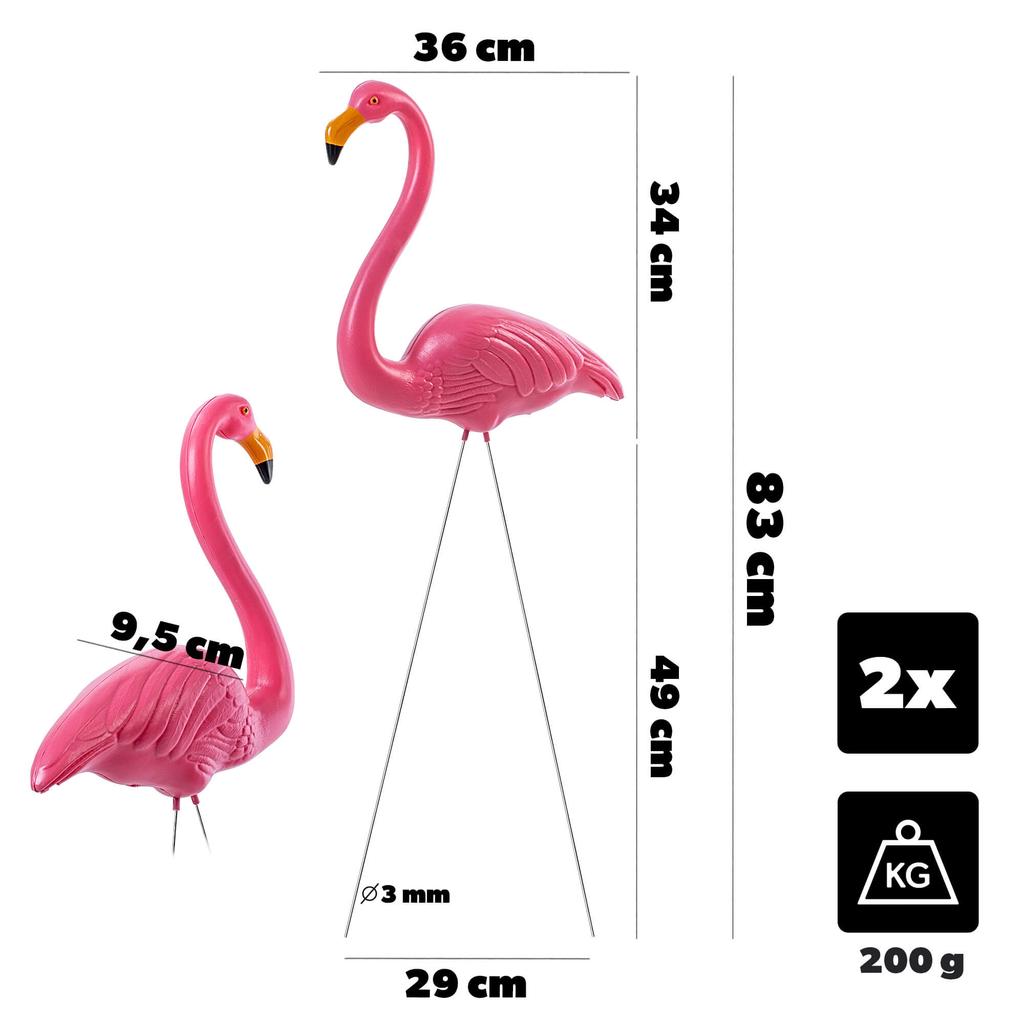 KADAX Flamingo Figurine 83x36cm Pink 2pcs.