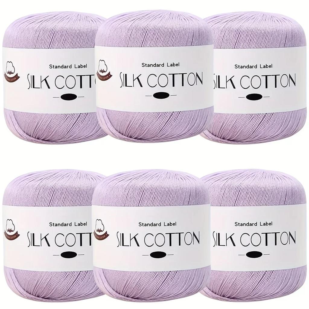 Silk Cotton Yarn - Fine Lace Thread for Crochet, Knitting Sweater,Shawls, Scarves, and DIY Crafts, Soft Durable Yarn 1.76oz/pc