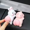 Car Accessories Decor Funny Pig Doll Panda Rabbit Beat On The Buttocks Relax While Driving Fidget Toy Central Console Decoration