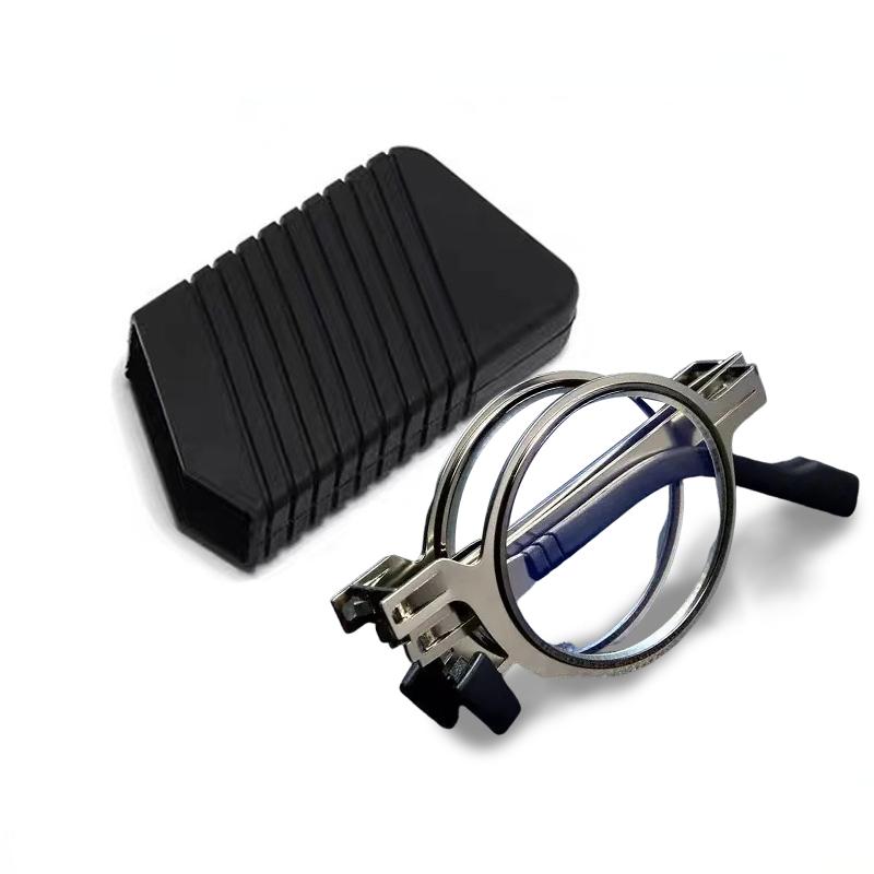 

+1.0 ~ +4.0 Ретро Складные Очки для Чтения для Мужчин / Женщин Металлическая Оправа Очки с Защитой от Синего Света с Бесплатным Футляром 3.5