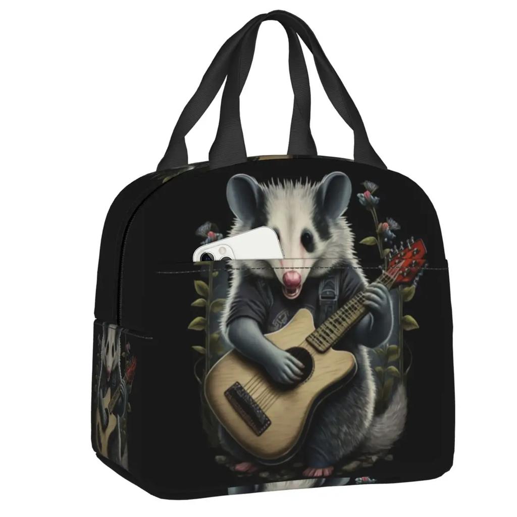Opossum Insulated Lunch Tote Bag for Women Animal Pet Resuable Thermal Cooler Food Lunch Box Outdoor Camping Travel
