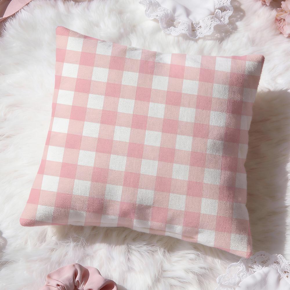 Simple checkered pattern Cushion Cover Premium Comfort Reversible Pillow Cove Two in One Design for Any Room Car Interior
