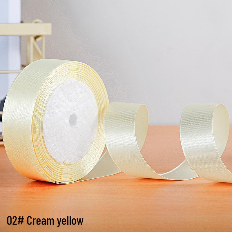 2.5cm Polyester Satin Ribbon for Gift Box and Hair Accessories