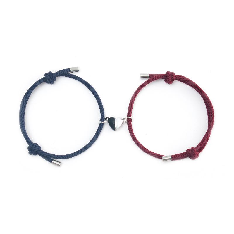 European & American Love Magnet Couple Bracelet Pair for Men & Women - Handcrafted Rope Jewelry