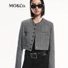 MO&Co. 2024 Autumn Merino Wool Blend Collarless Boxy Jacket