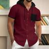 Men's Solid Color Waffle Knit Hooded Cardigan Jacket 2025