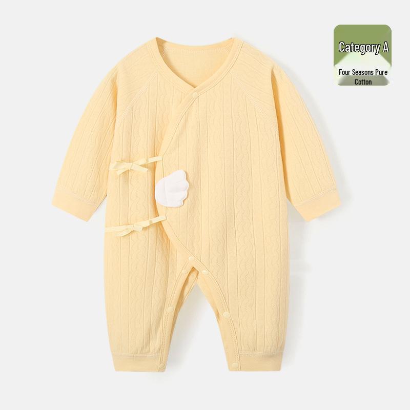 Tagless Pure Cotton Baby Bodysuit - Four Seasons Style Newborn Romper for Outdoor Wear