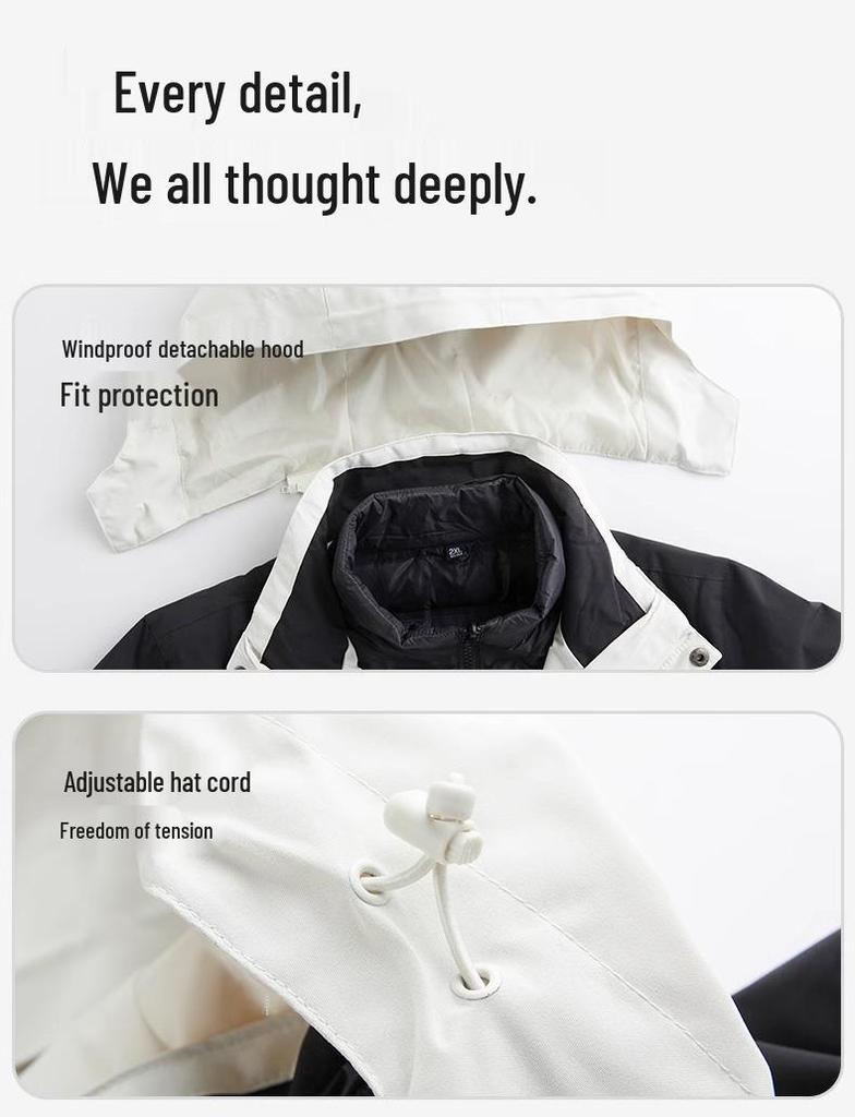 Women's Mountain System 3-in-1 Down Parka: Windproof, Waterproof, Sports Casual Jacket for Autumn & Winter